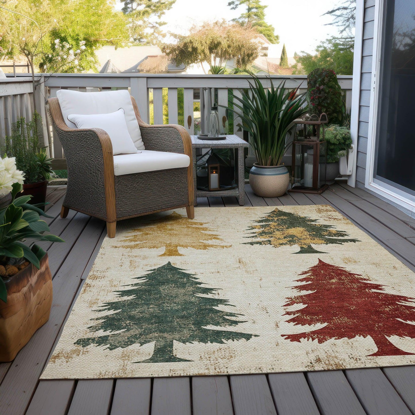 Paelion Ivory Washable Indoor-Outdoor Rug
