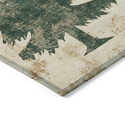 Paelion Ivory Washable Indoor-Outdoor Rug