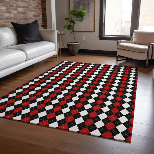 Paelira Black Washable Indoor-Outdoor Rug