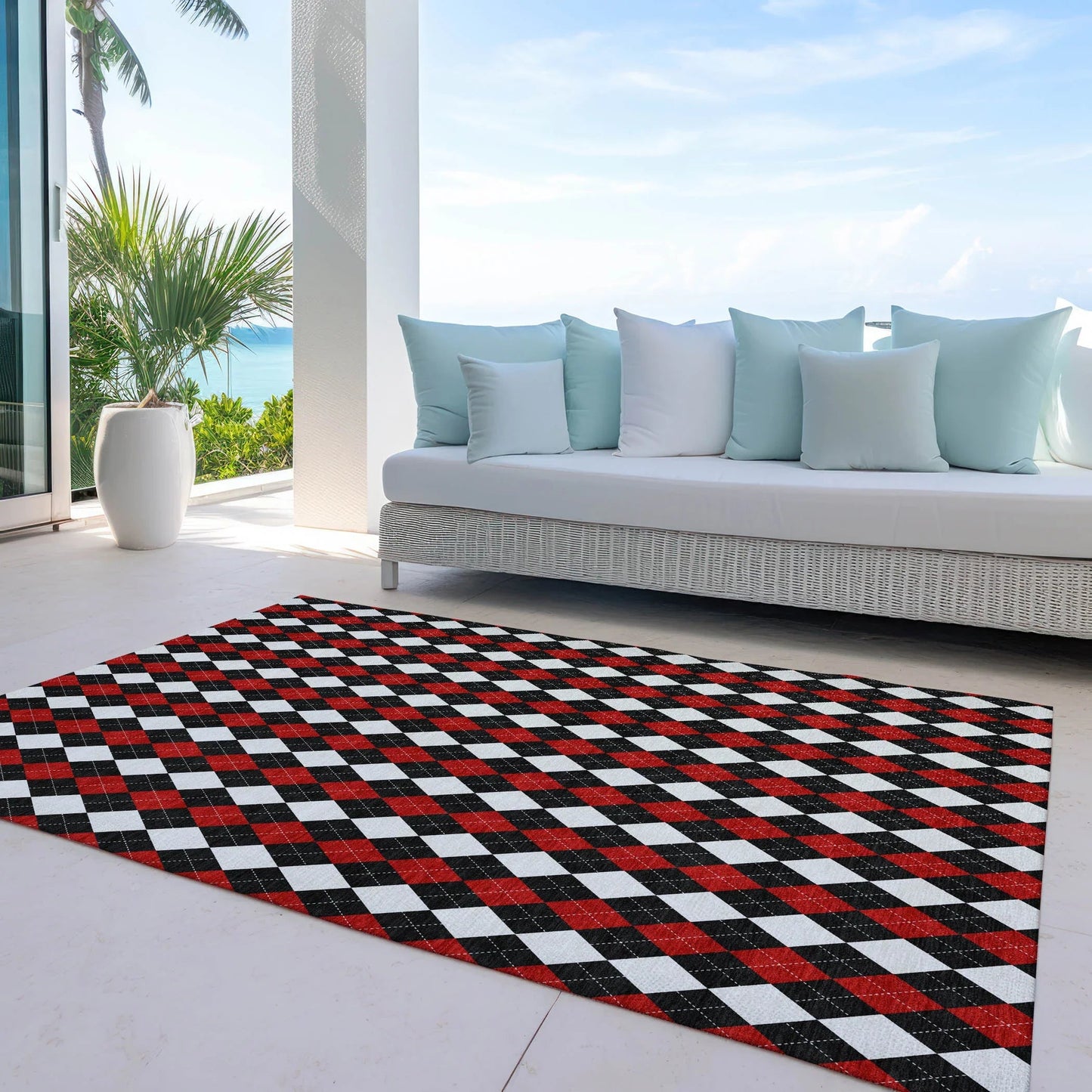 Paelira Black Washable Indoor-Outdoor Rug
