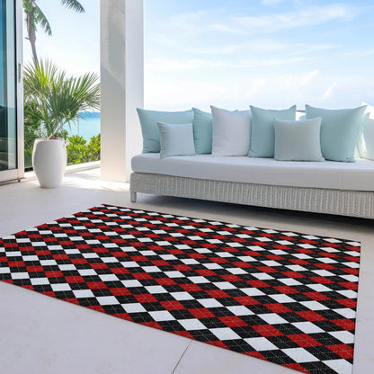 Paelira Black Washable Indoor-Outdoor Rug