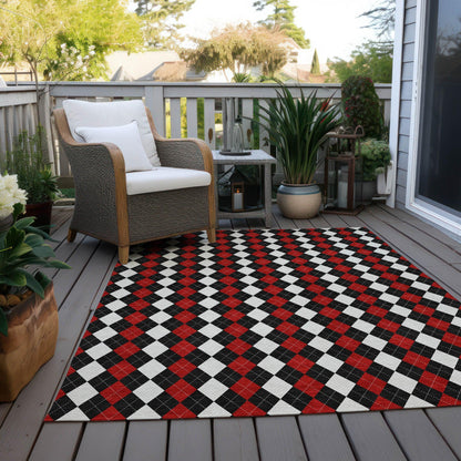 Paelira Black Washable Indoor-Outdoor Rug