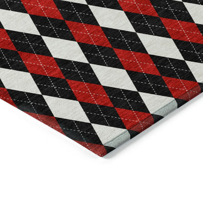 Paelira Black Washable Indoor-Outdoor Rug