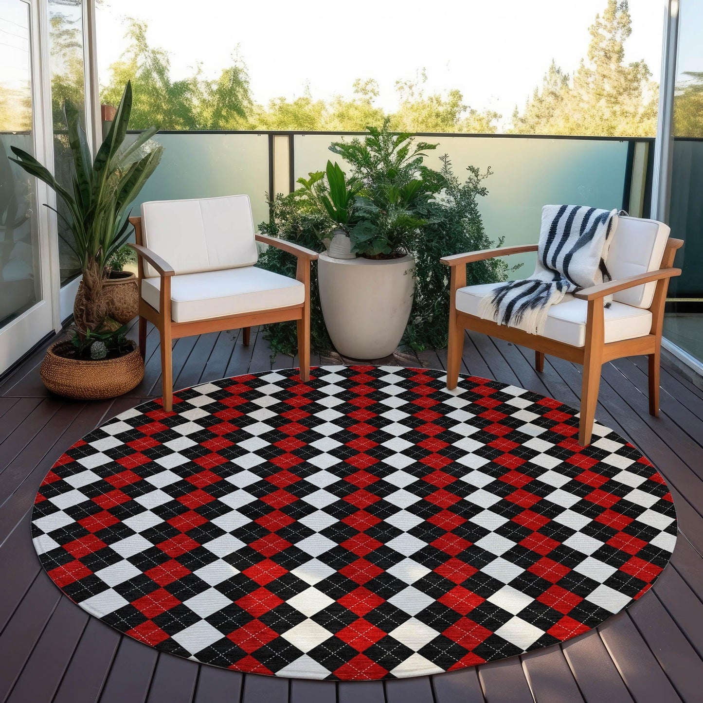 Paelira Black Washable Indoor-Outdoor Rug