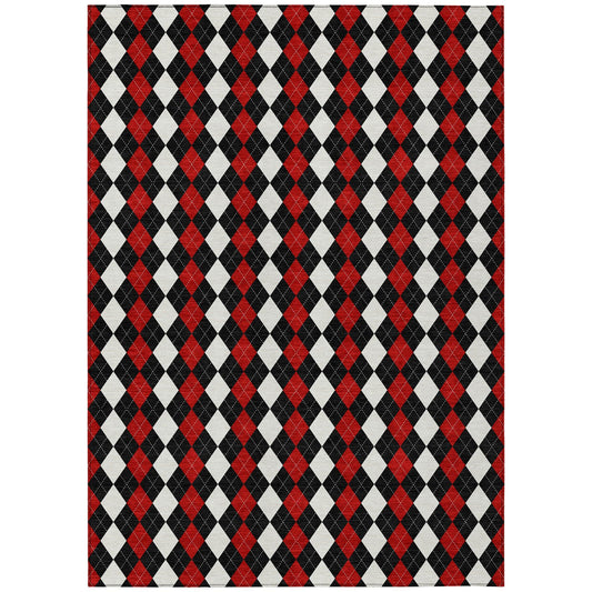 Paelira Black Washable Indoor-Outdoor Rug