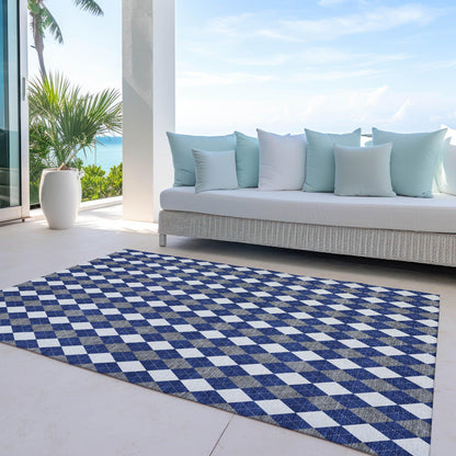 Paelira Blue Washable Indoor-Outdoor Rug