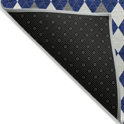 Paelira Blue Washable Indoor-Outdoor Rug