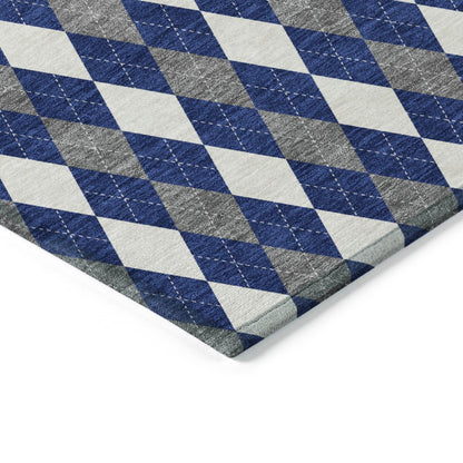 Paelira Blue Washable Indoor-Outdoor Rug