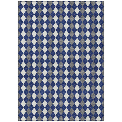 Paelira Blue Washable Indoor-Outdoor Rug