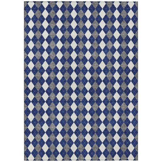 Paelira Blue Washable Indoor-Outdoor Rug