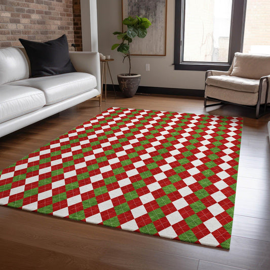 Paelira Red Washable Indoor-Outdoor Rug