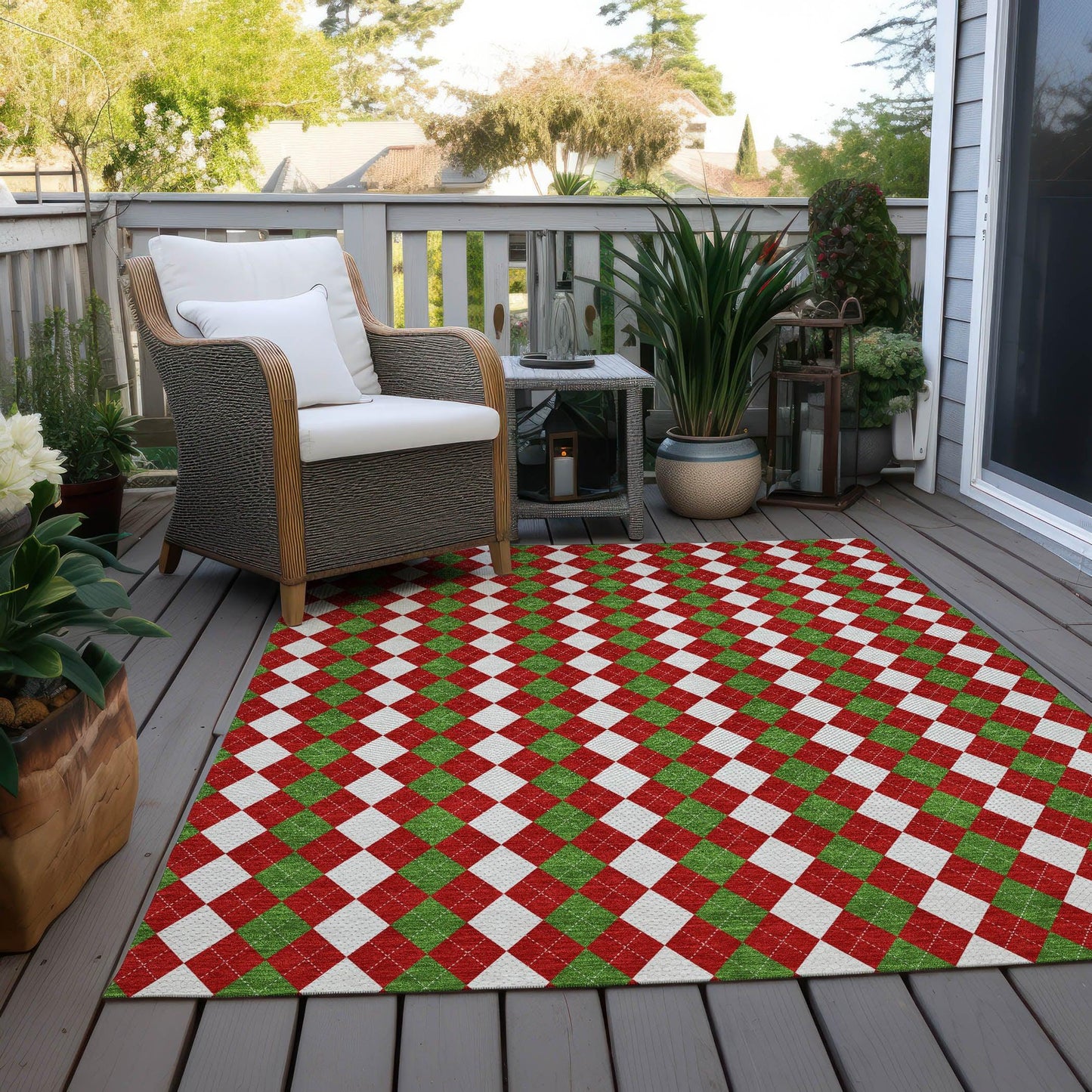 Paelira Red Washable Indoor-Outdoor Rug