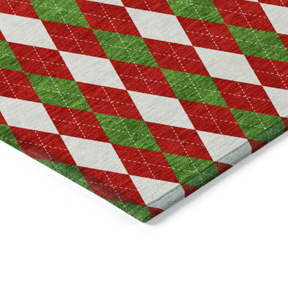 Paelira Red Washable Indoor-Outdoor Rug