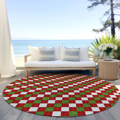 Paelira Red Washable Indoor-Outdoor Rug