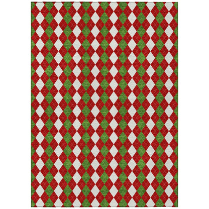 Paelira Red Washable Indoor-Outdoor Rug