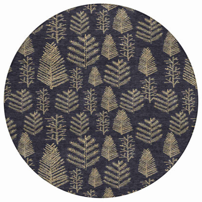 Paelius Black Washable Indoor-Outdoor Rug