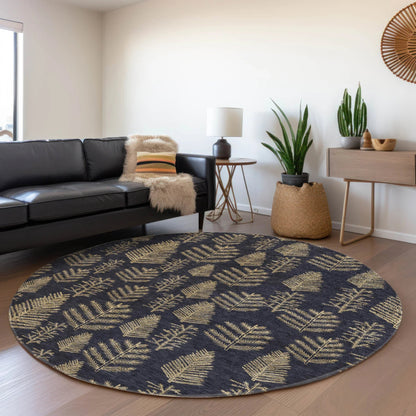 Paelius Black Washable Indoor-Outdoor Rug