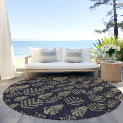 Paelius Black Washable Indoor-Outdoor Rug