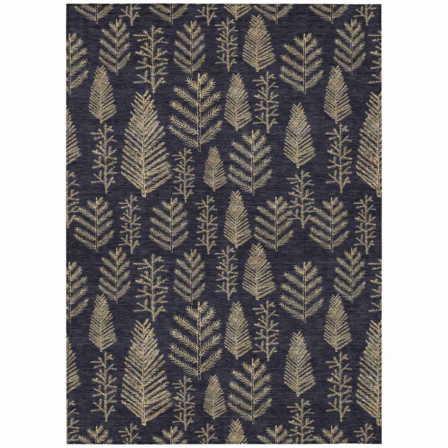 Paelius Black Washable Indoor-Outdoor Rug