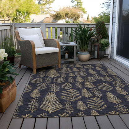 Paelius Black Washable Indoor-Outdoor Rug
