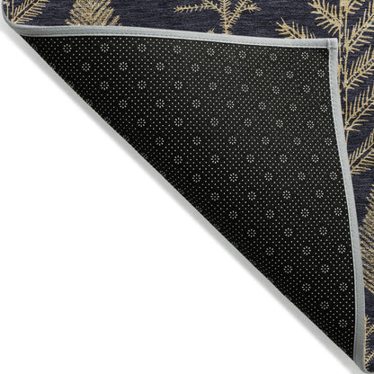 Paelius Black Washable Indoor-Outdoor Rug