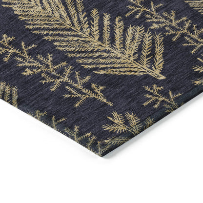 Paelius Black Washable Indoor-Outdoor Rug