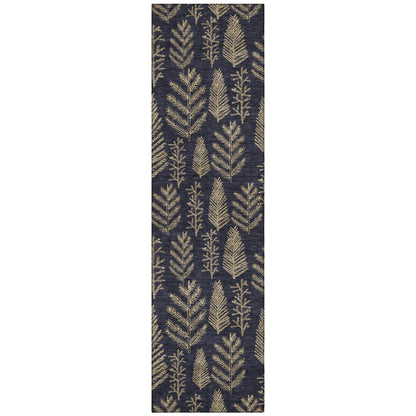 Paelius Black Washable Indoor-Outdoor Rug
