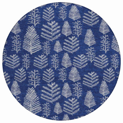 Paelius Blue Washable Indoor-Outdoor Rug
