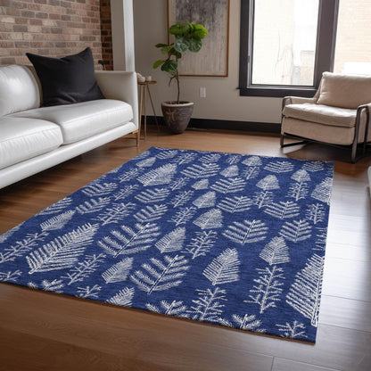 Paelius Blue Washable Indoor-Outdoor Rug