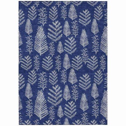 Paelius Blue Washable Indoor-Outdoor Rug