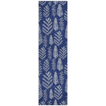 Paelius Blue Washable Indoor-Outdoor Rug