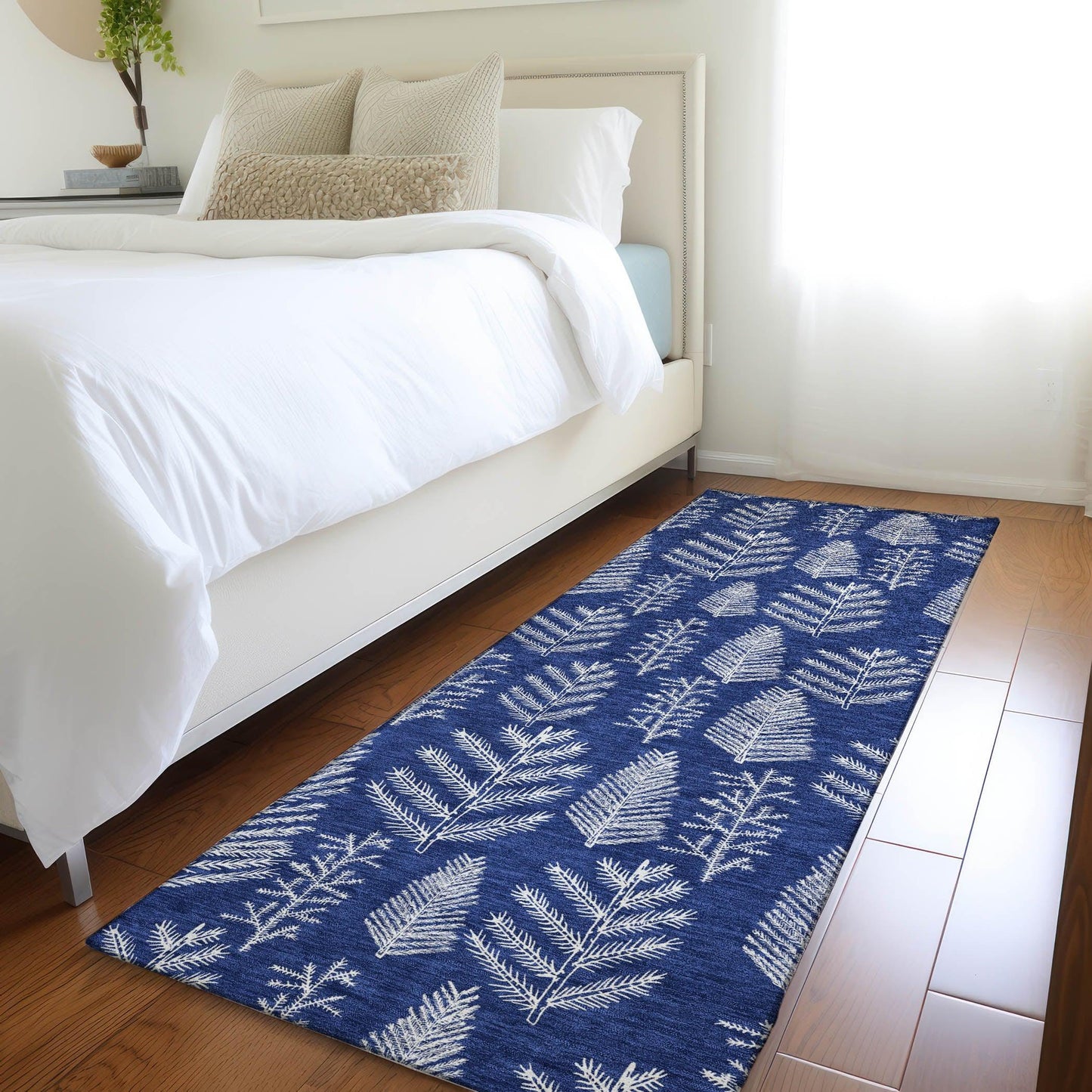 Paelius Blue Washable Indoor-Outdoor Rug