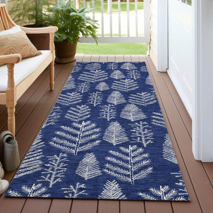 Paelius Blue Washable Indoor-Outdoor Rug