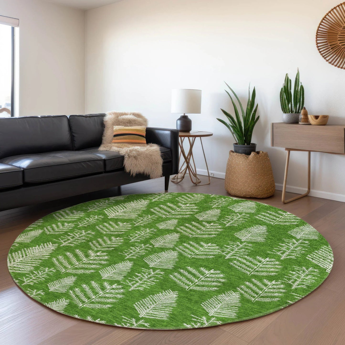 Paelius Green Washable Indoor-Outdoor Rug