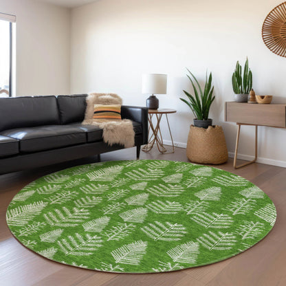 Paelius Green Washable Indoor-Outdoor Rug