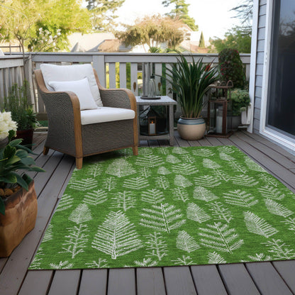 Paelius Green Washable Indoor-Outdoor Rug