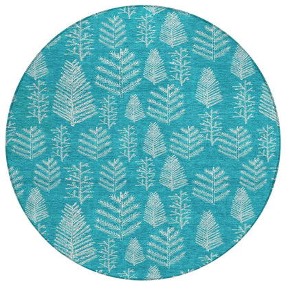 Paelius Teal Washable Indoor-Outdoor Rug