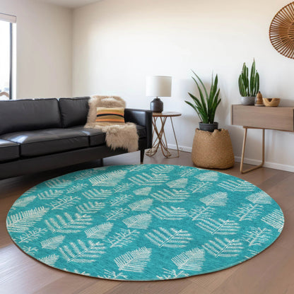 Paelius Teal Washable Indoor-Outdoor Rug