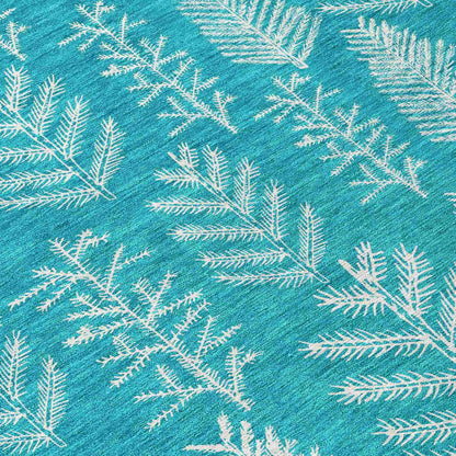 Paelius Teal Washable Indoor-Outdoor Rug