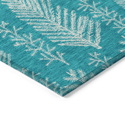 Paelius Teal Washable Indoor-Outdoor Rug