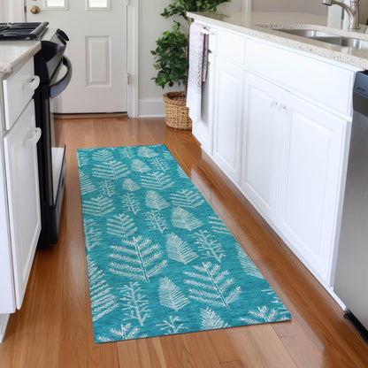 Paelius Teal Washable Indoor-Outdoor Rug