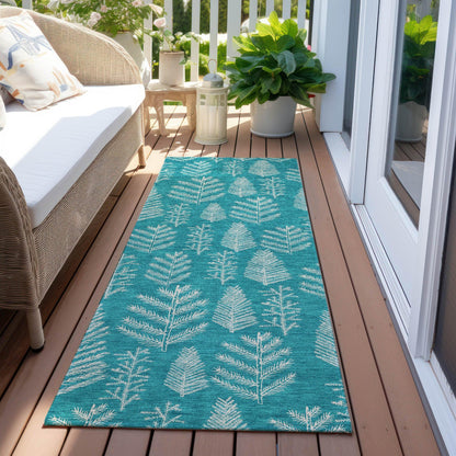 Paelius Teal Washable Indoor-Outdoor Rug