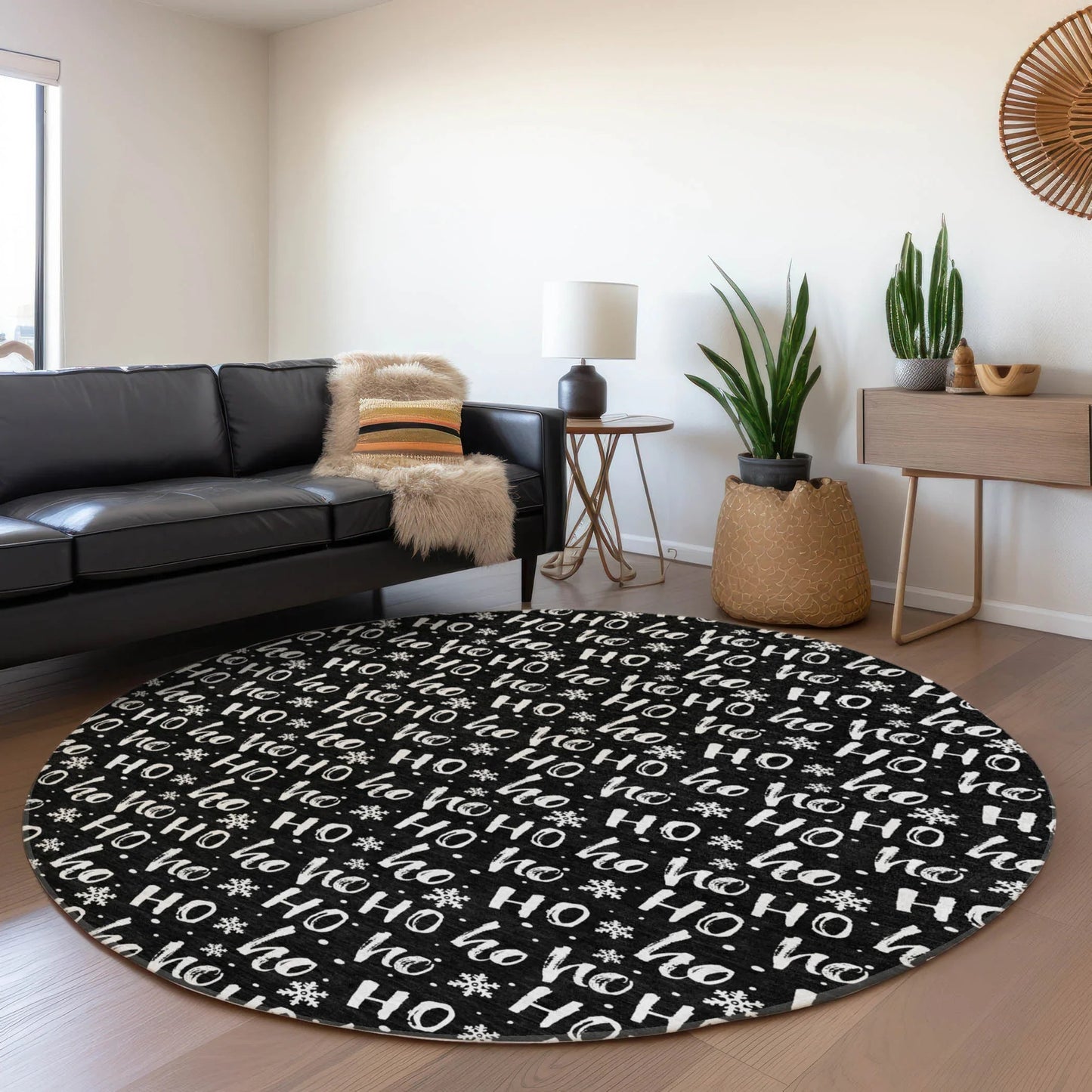 Paelon Black Washable Indoor-Outdoor Rug