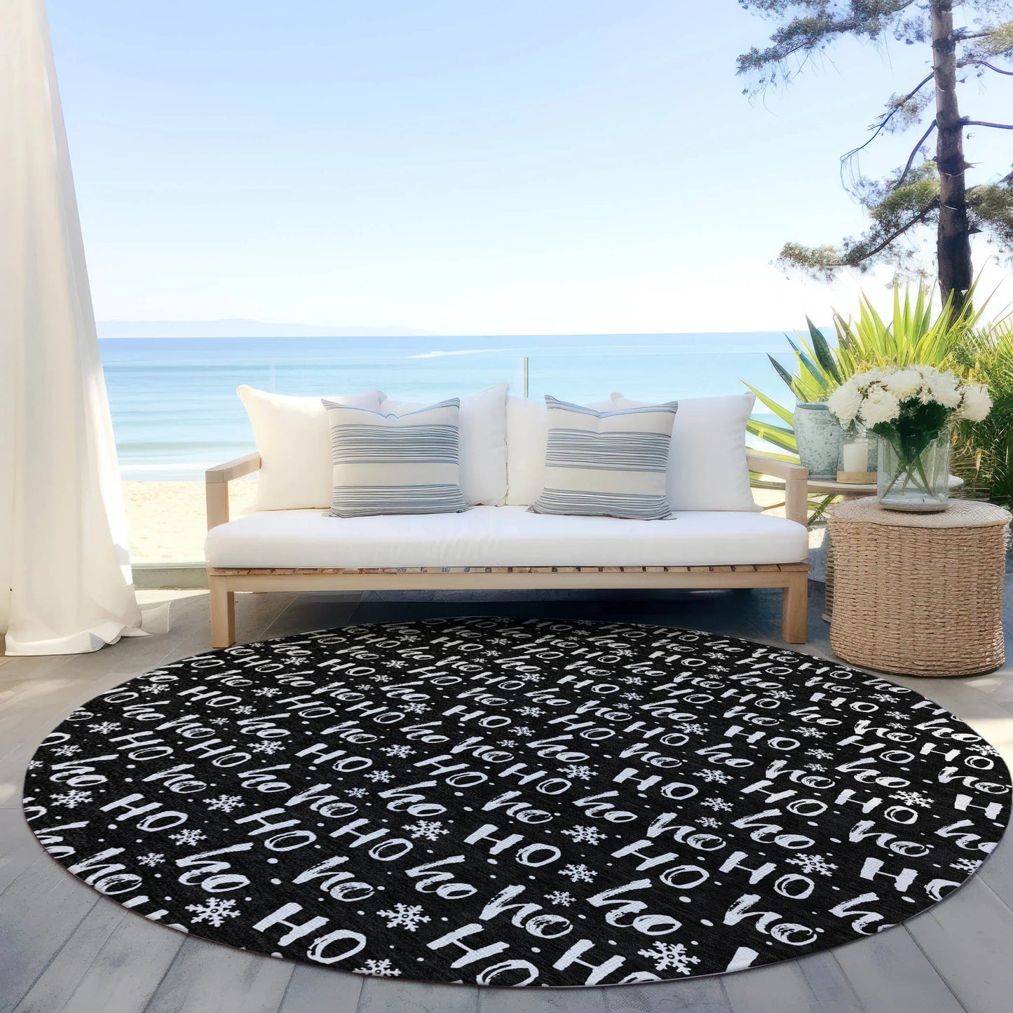Paelon Black Washable Indoor-Outdoor Rug