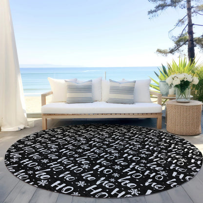 Paelon Black Washable Indoor-Outdoor Rug