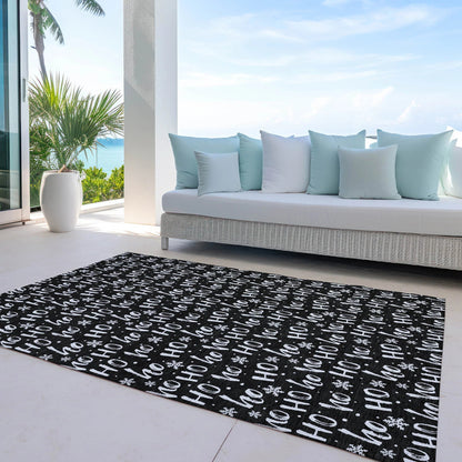 Paelon Black Washable Indoor-Outdoor Rug