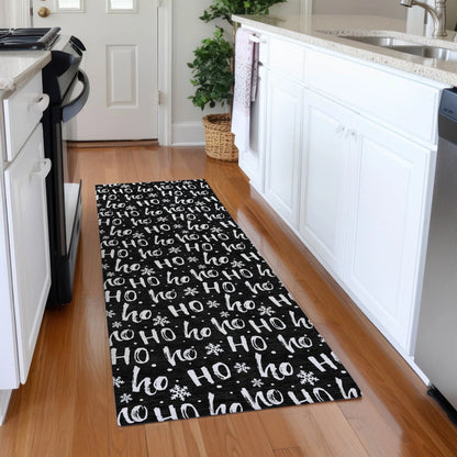 Paelon Black Washable Indoor-Outdoor Rug