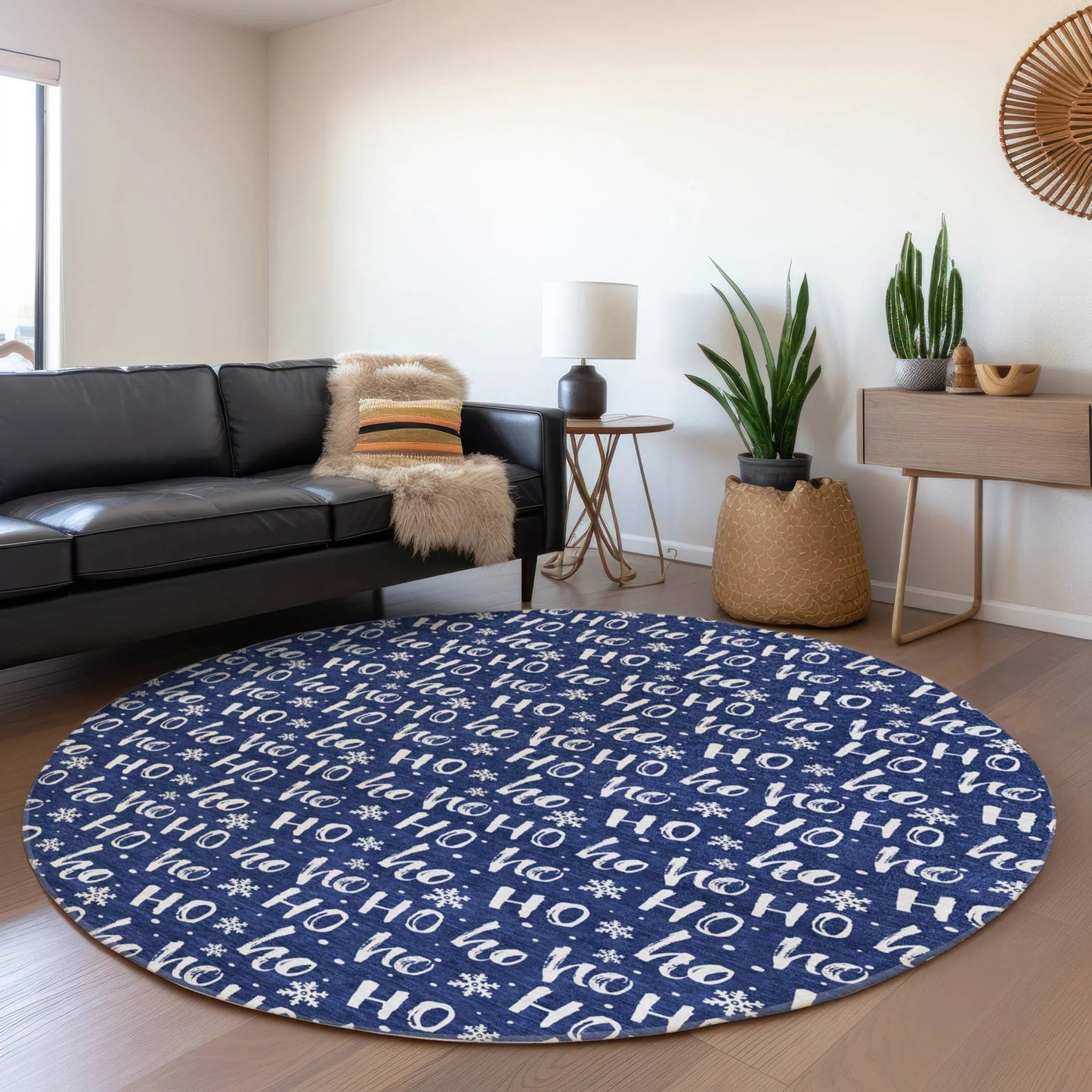 Paelon Blue Washable Indoor-Outdoor Rug