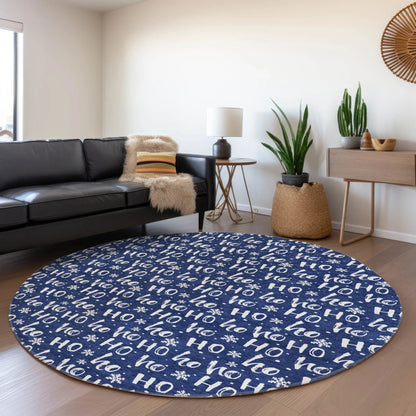 Paelon Blue Washable Indoor-Outdoor Rug