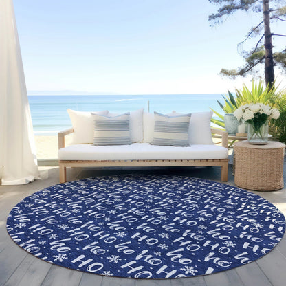 Paelon Blue Washable Indoor-Outdoor Rug